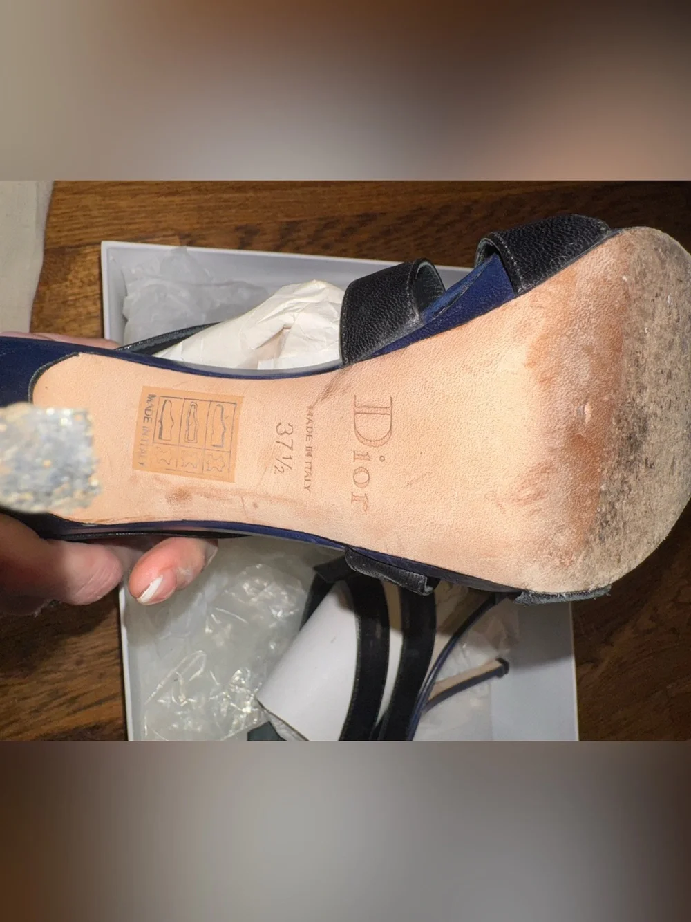 Dior Strappy Sandal Two Tone Cage Stilettos with Box